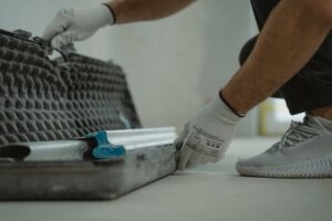 A man opening a tool box